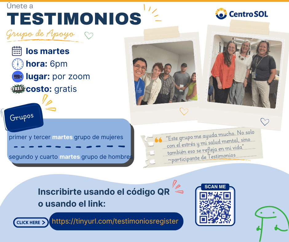 Testimonios flyer 2026